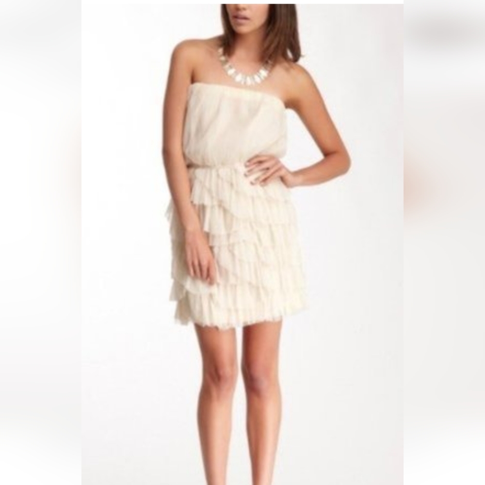 BCBGeneration Ruffled Strapless Cocktail dress